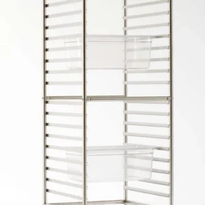 Carrello Inox Portateglie Gastronorm 18 Teglie 2/1 H65 Guide Rivettate