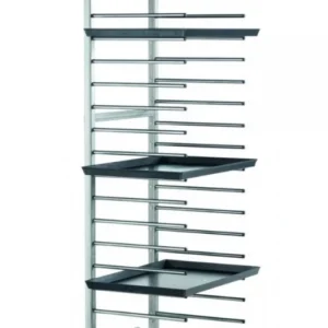 Carrello Inox Portateglie 20 Posti 60x40 Distanza Piani Cm.8 Carico Ma
