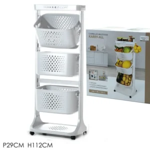 Carrello karry con ruote 44x29xh.112cm bianco
