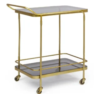 Carrello "Orabel" acciaio piani vetro temperato h 72 cm