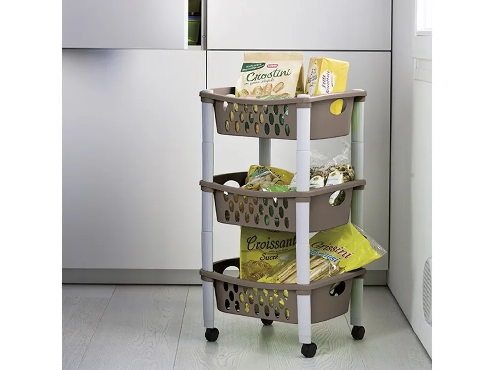 Carrello otello 3 piani tortora