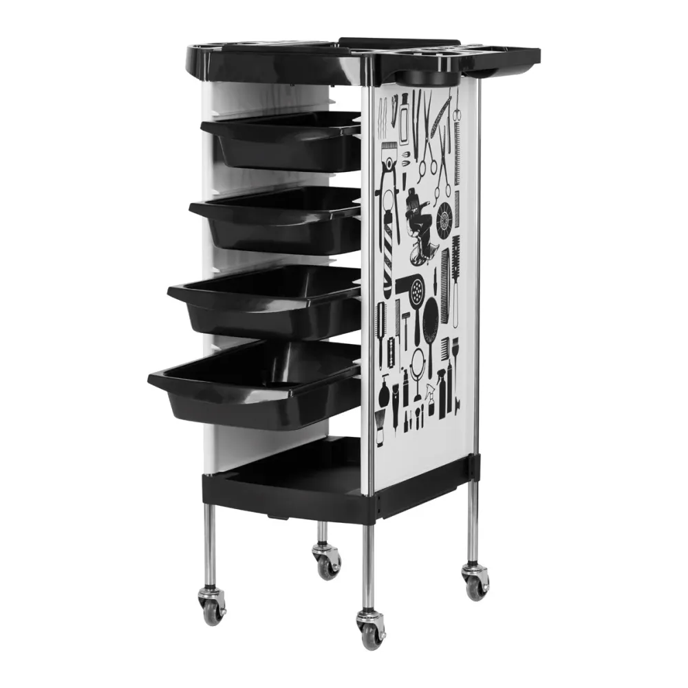 CARRELLO PARRUCCHIERE GABBIANO X11-9 BIANCO GRAFICHE