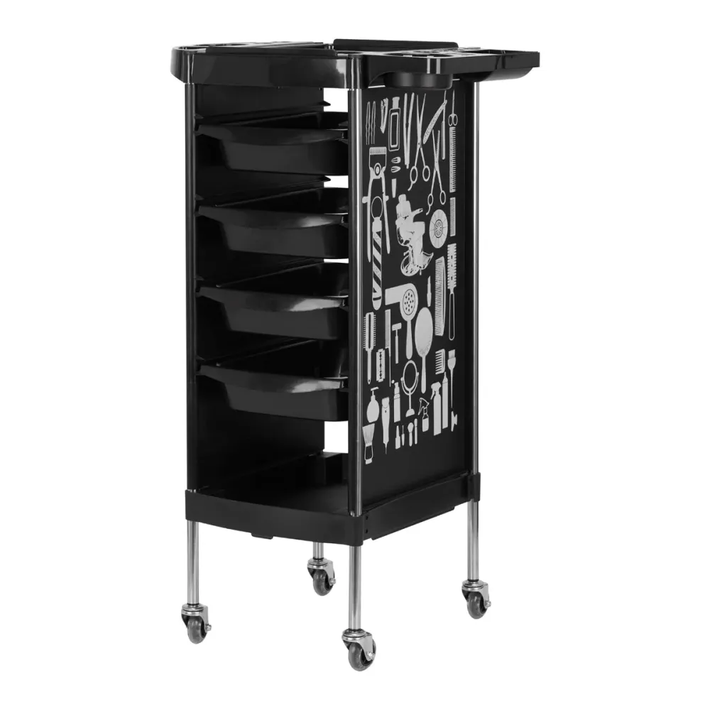 CARRELLO PARRUCCHIERE GABBIANO X11-9 GRAFICHE NERE