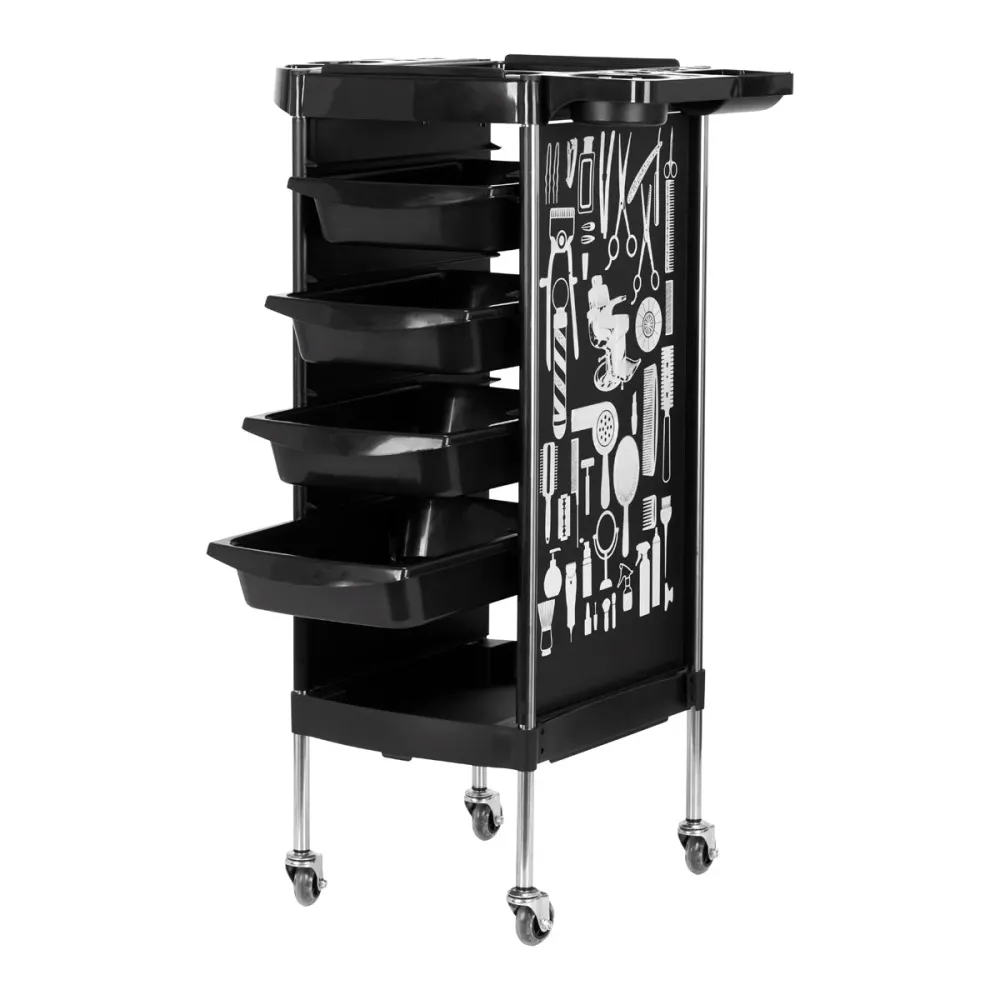 CARRELLO PARRUCCHIERE GABBIANO X11-9 GRAFICHE NERE