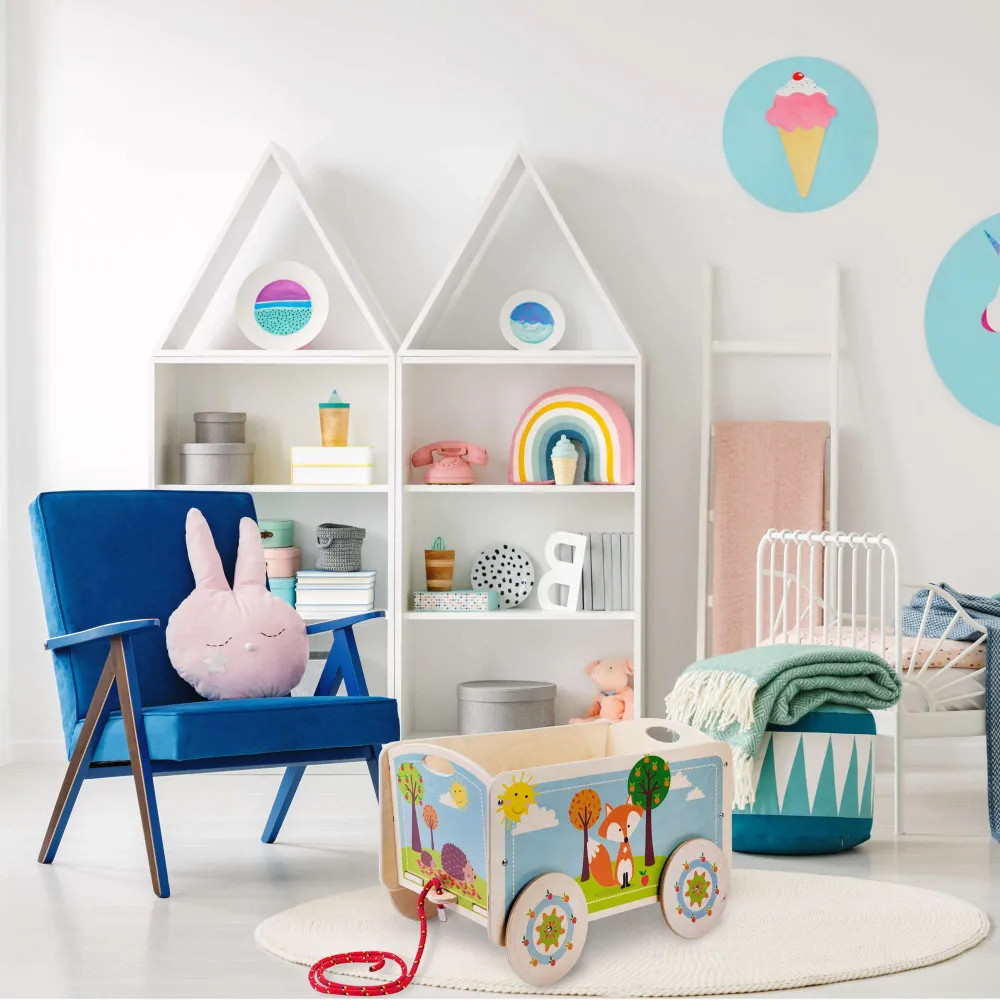 Carrello per Bambini - Volpe Portagiochi per Cameretta