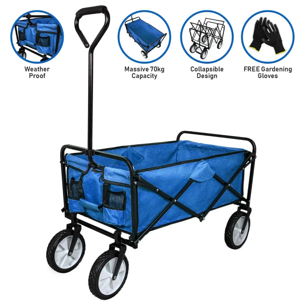 Carrello per Giardinaggio Pieghevole - Blu