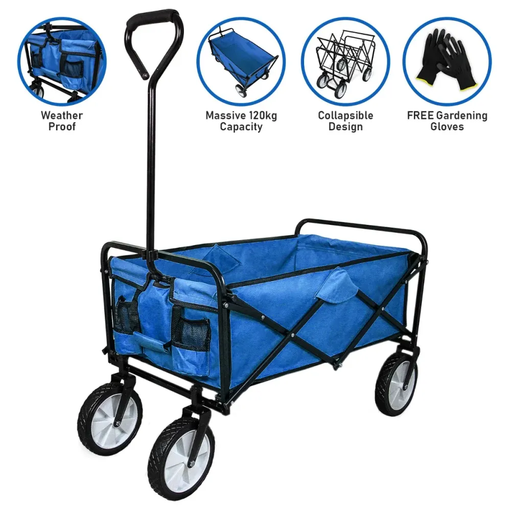 Carrello per Giardinaggio Pieghevole - Blu