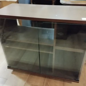 Carrello Porta Tv Con Sportelli Vetro E Mensole Interne