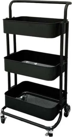 Carrello porta vivande General Trade 607071 PHAEDRUS Nero