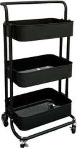 Carrello porta vivande General Trade 607071 PHAEDRUS Nero