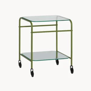 Carrello portaoggetti vetro e metallo Zephyr