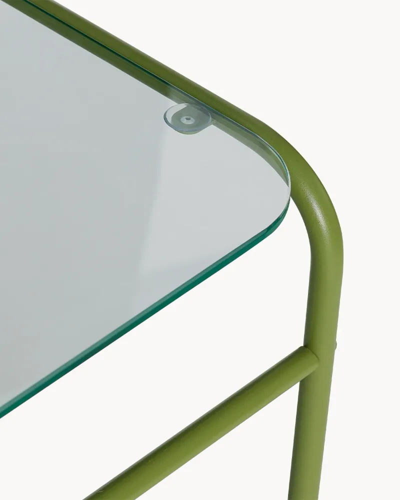 Carrello portaoggetti vetro e metallo Zephyr