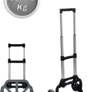 Carrello Portapacchi Alluminio Pieghevole Richiudibile Portata Max 70 Kg 2 Ruote