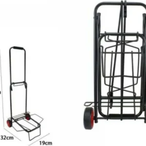 Carrello Portapacchi Alluminio Pieghevole Richiudibile Portata Max 50 Kg 2 Ruote