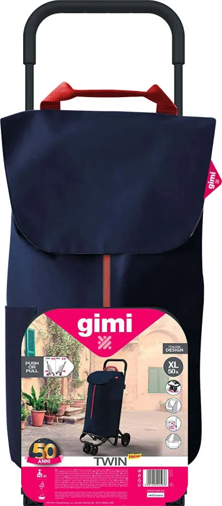 Carrello spesa Twin 4 Ruote Gimi Blu