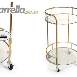 Carrello tondo colore oro 45x39x71cm