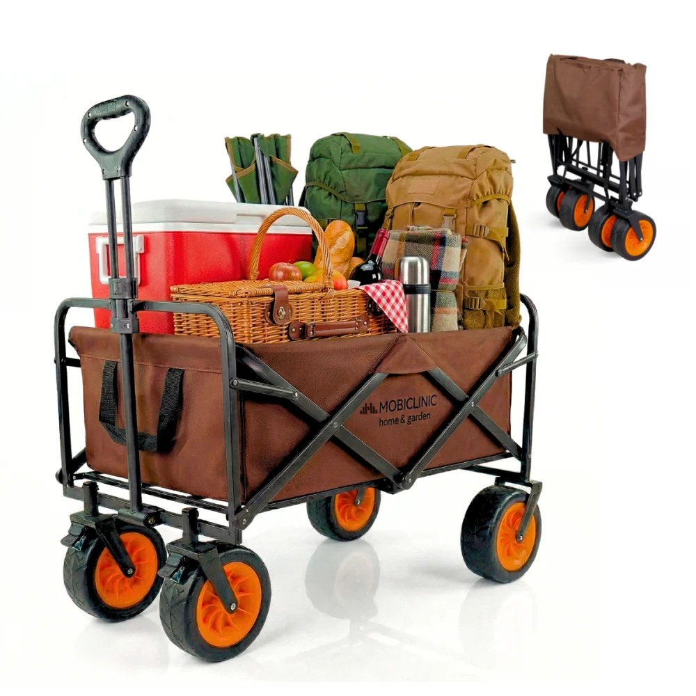 Carrello trasporto giardino spiaggia |Maniglia regolabile |94x56,5x77cm|Pieghevole |Ruote larghe 360° | Duna Pro Plus|Mobi...