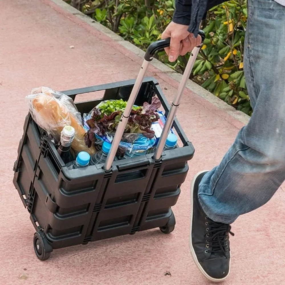 Carrello Trolley per Spesa Richiudibile Valigetta Manico Regolabile e 2 Ruote