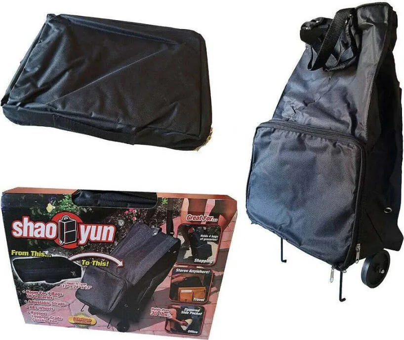 Carrello Trolley Portaspesa Richiudibile 2 Ruote Salvaspazio Portatile 30 Lbs
