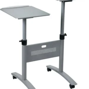 Carrello Twin - per proiettori multimediali - 2 ripiani - con ruote - 86 x 60 x 120 cm - grigio - Nobo