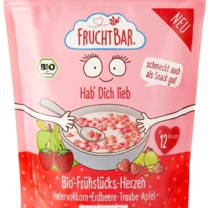Colazione croccante di avena integrale con fragole, uva e mele oltre 12 mesi BIO 125 g FRUCHTBAR