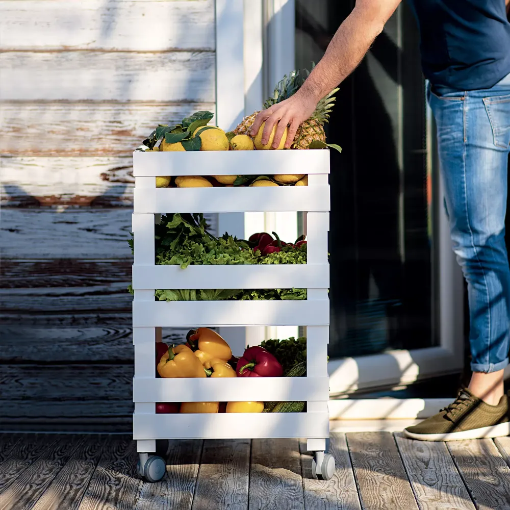 Guzzini Carrello Organizzatore Basso Tidy&Store Bianco