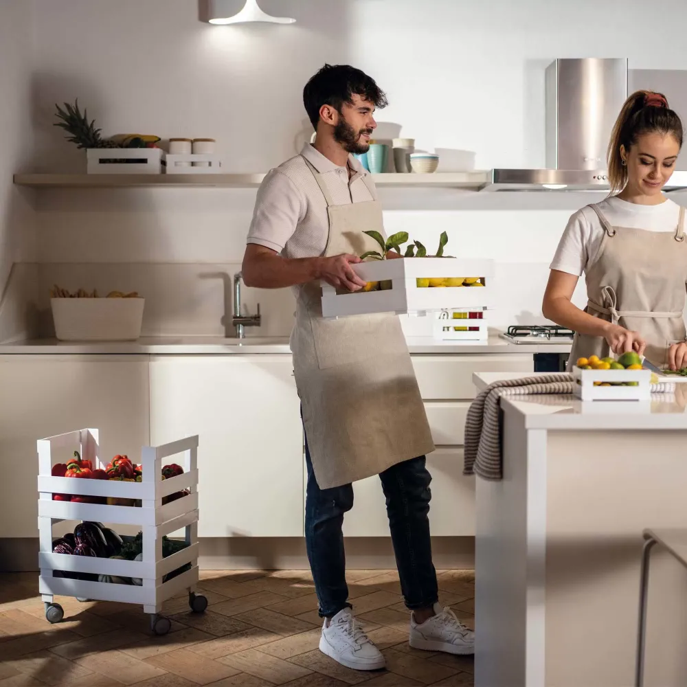 Guzzini Carrello Organizzatore Basso Tidy&Store Bianco