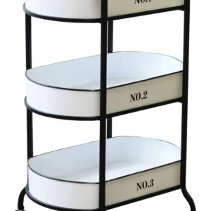 JEREMY - carrello portavivande metallo cm 52 x 44 x 82 h Bianco Milani Home