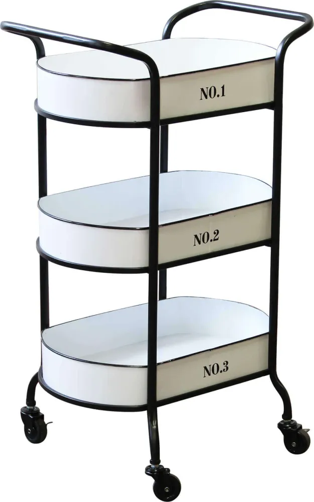 JEREMY - carrello portavivande metallo cm 52 x 44 x 82 h Bianco Milani Home