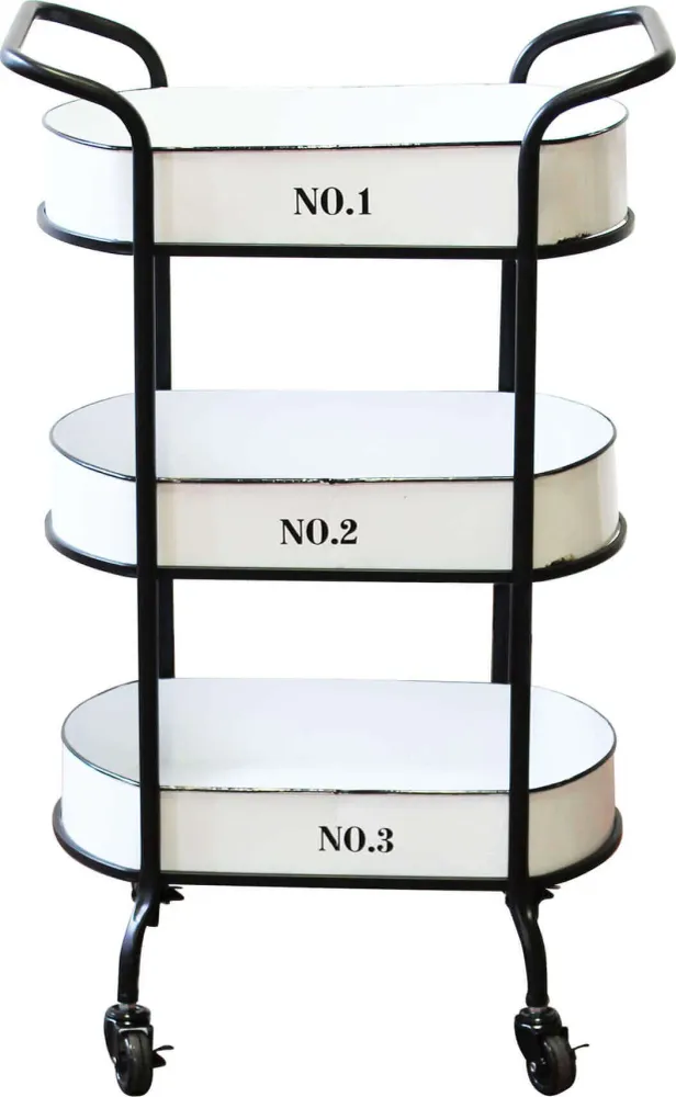 JEREMY - carrello portavivande metallo cm 52 x 44 x 82 h Bianco Milani Home