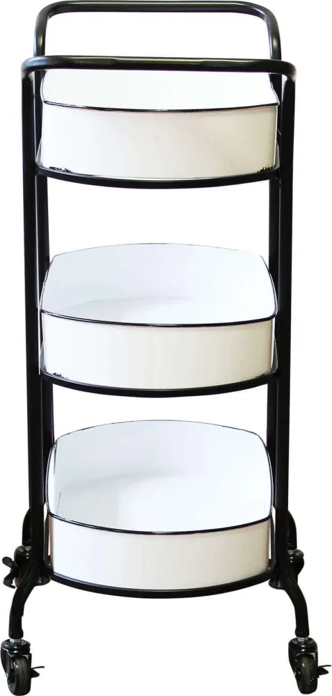 JEREMY - carrello portavivande metallo cm 52 x 44 x 82 h Bianco Milani Home