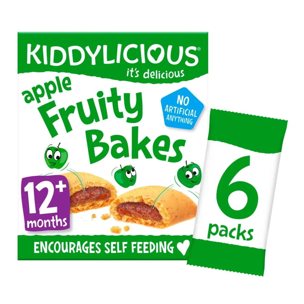 Kiddylicious Tortini alla frutta con mele 12 mesi+ Confezione multipla 6 x 22 g