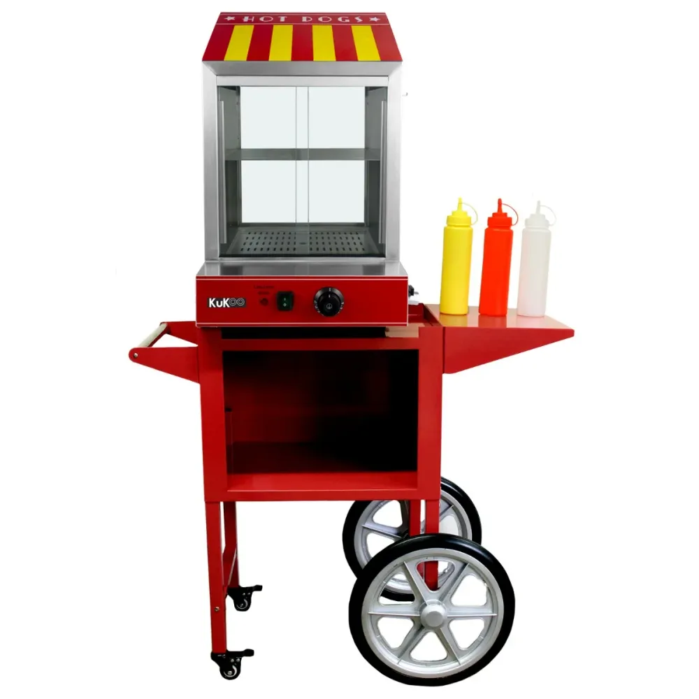 KuKoo Macchina Vapore per Hot Dog Acciaio Inox con Carrello