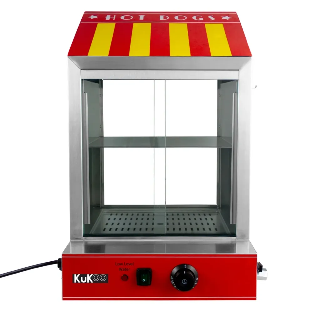 KuKoo Macchina Vapore per Hot Dog Acciaio Inox con Carrello