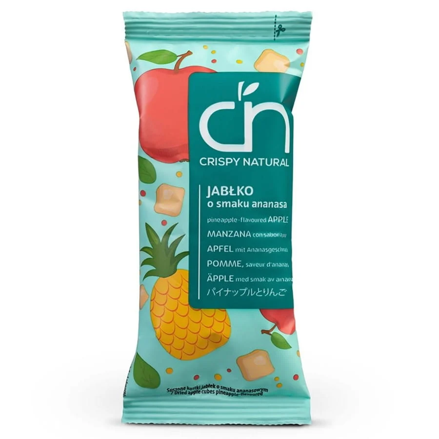 Mele naturali croccanti essiccate al succo d'ananas 12 g cubetti