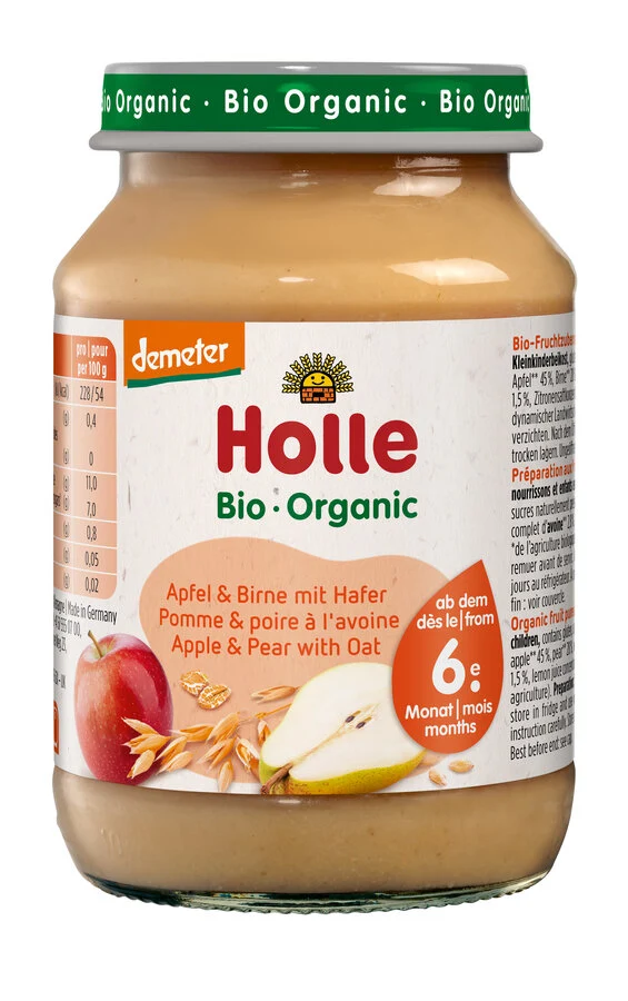 MELE RICHIESTE - GRUSH CON AVENA SENZA ZUCCHERO DA 6 MESI DEMETER BIO 190 g (barattolo) - HOLLE