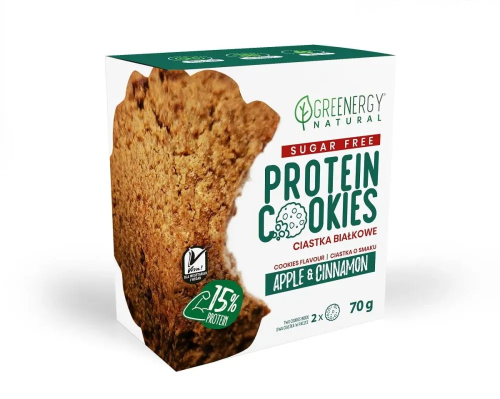 MELE SENZA ZUCCHERO - DOLCI PROTEICI ALLA CANNELLA (2 x 35 g) 70 g - GREENERGY