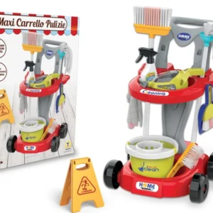Miss signorina set carrello pulizie con aspiravolvere