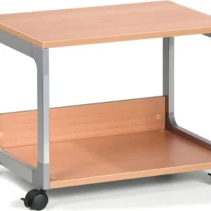 Mobile-carrello Multifunzione System 48 - 60 x 43 2 x 47 7 cm - 2 ripiani - con ruote - argento-faggio - Durable