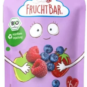 Mousse di mele, mirtilli, fragole, lamponi BIO 100 g FRUCHTBAR