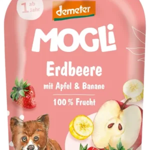 MUSE DI FRAGOLE, MELE E BANANE SENZA ZUCCHERO AGGIUNTO DA 1 ANNO DEMETER BIO 100 g - MOGLI