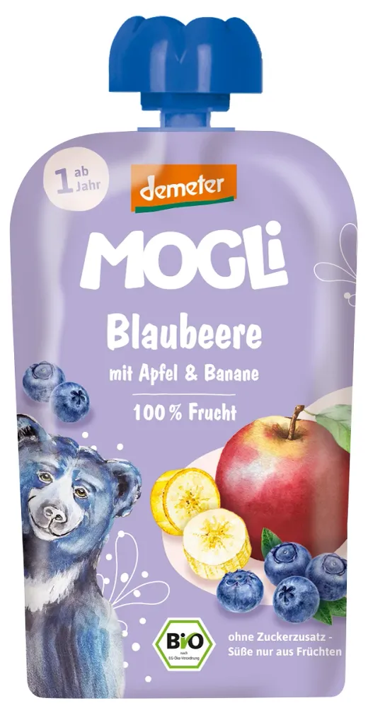 MUSE DI MELE-BANANE-NOCI SENZA ZUCCHERO AGGIUNTO DA 1 ANNO DEMETER BIO 100 g - MOGLI