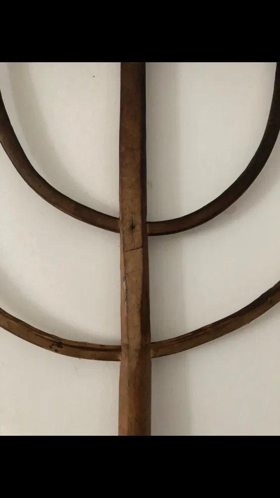 Rastrello antico legno curvato
