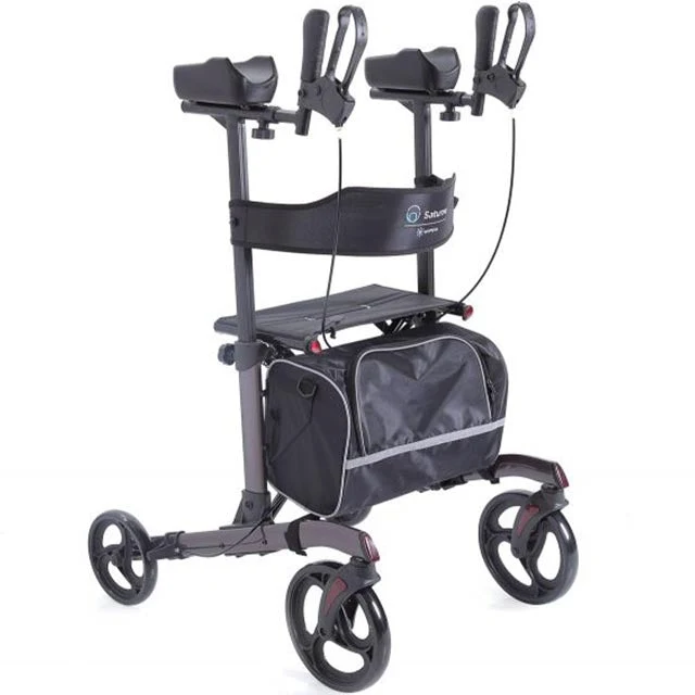 Rollator 4 ruote con seduta, carrello della spesa e braccioli