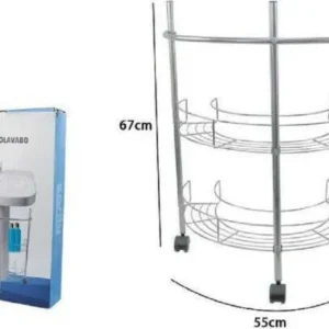 Scaffale Mobiletto Carrello Sottolavabo Sotto Lavandino Bagno 2 Ripiani 59965