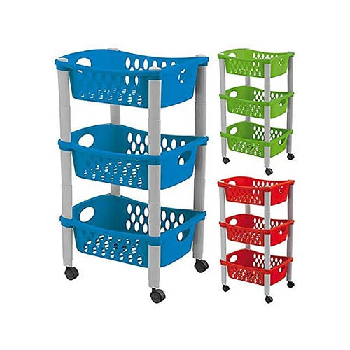 Stefanplast Carrello Multiuso Otello 3 Piani | Carrello Salvaspazio con Ruote 30x40x70 cm | Organizer Pratico per Cucina,...