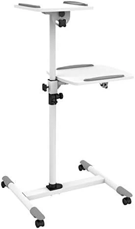 TECHLY 309593 Carrello Supporto per Proiettore Beamer Notebook PC Ripiani Regolabili Bianco Ricondizionato