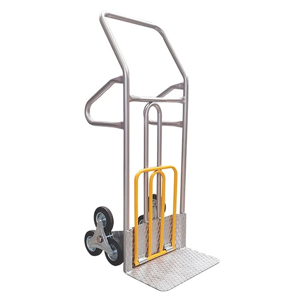 Tecnotelai - C059 - Carrello saliscale - 50 x 40 x 132 cm - max 280 kg - acciaio - grigio-giallo - Tecnotelai - 99063 - Co...