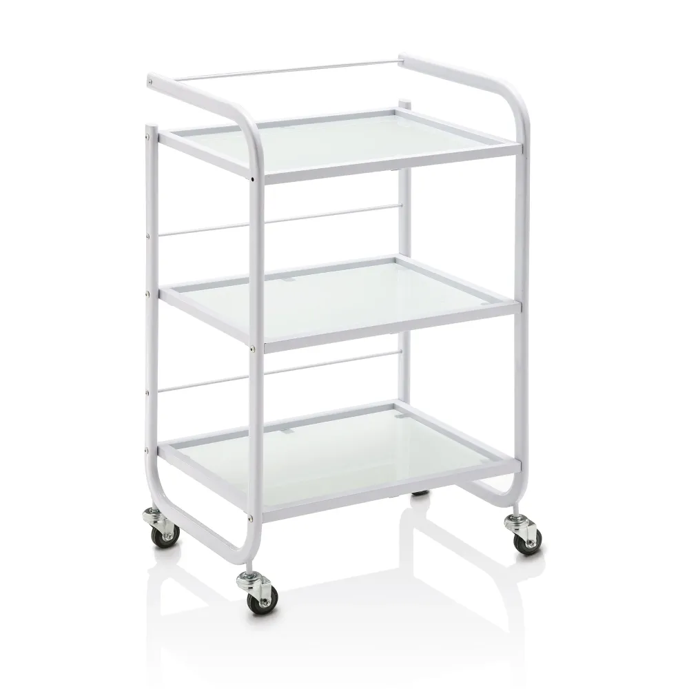 XANITALIA - premium 100 carrello Struttura alluminio verniciato 3 ripiani vetro temperato