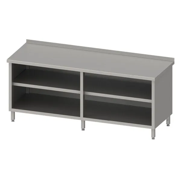 Armadio da lavoro Stalgast aperto con base e ripiano intermedio 2000x700x850mm con alzatina saldato VAS20700A
